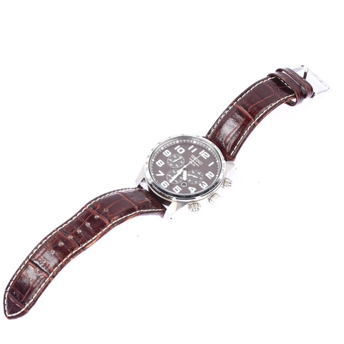 1015 - SEIKO - a stainless steel Solar quartz chronograph wristwatch, ref. V175-0CG0, maroon dial with lumi... 