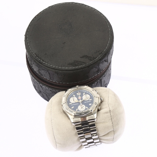 1028 - TAG HEUER - a stainless steel Professional 200M quartz chronograph bracelet watch, ref. CK1112, blue... 