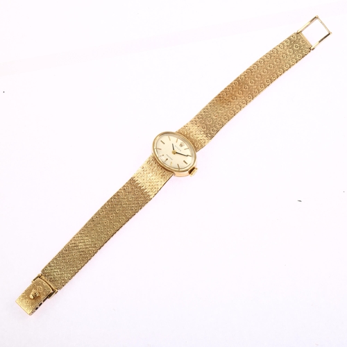 1031 - ROLEX - a lady's 9ct gold Precision mechanical bracelet watch, circa 1960s, oval silvered dial with ... 