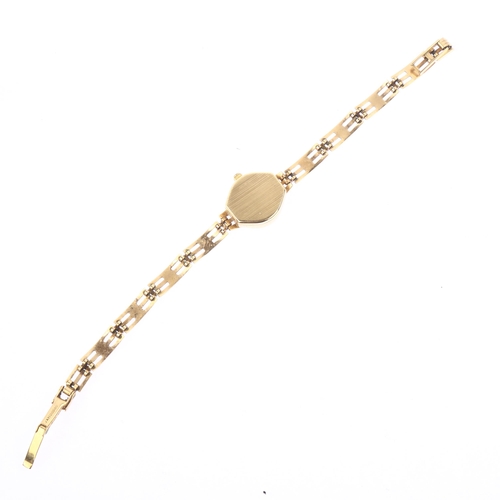 1041 - ROTARY - a lady's 9ct gold quartz bracelet watch, white dial with gilt baton hour markers and 9ct st... 