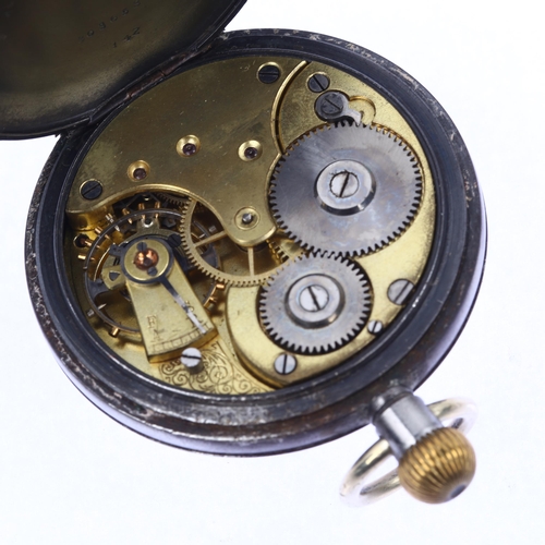 1055 - RECORD - an early 20th century silver open-face keyless pocket watch, white enamel dial by James Wal... 