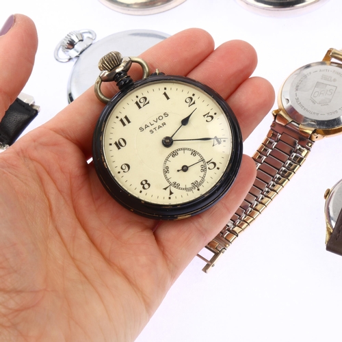 1061 - Various wristwatches and pocket watches, including military issue and Railway timekeeper etc