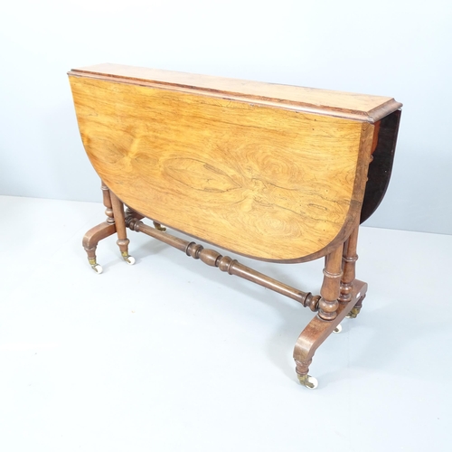 2132 - A 19th century burr walnut and mahogany drop-leaf Sutherland table. 107x76x15cm (extending to 105cm)... 