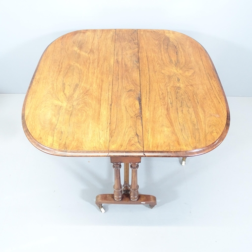 2132 - A 19th century burr walnut and mahogany drop-leaf Sutherland table. 107x76x15cm (extending to 105cm)... 