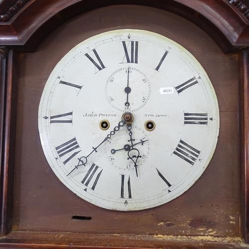 2138 - John Petrie of New Deer, an 19th century mahogany cased eight day longcase clock, with circular dial... 