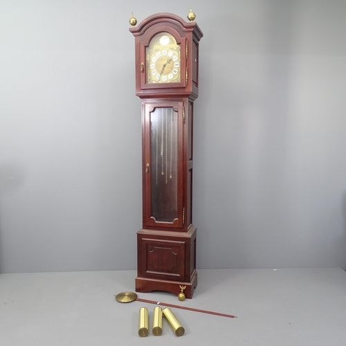 2157 - A modern mahogany cased longcase clock, with 11