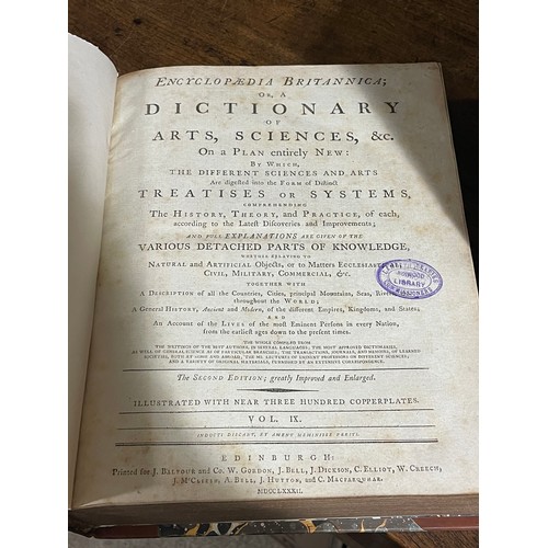 64 - Encyclopedia Britannica: Or A Dictionary Of Arts, Sciences, &c., 10 volumes The Second Edition With ... 