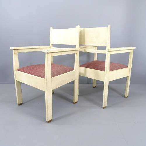 2028 - A pair of Dutch Haagse School Constructivist Art Deco armchairs, 1920s, attributed to H Fels for L.O... 