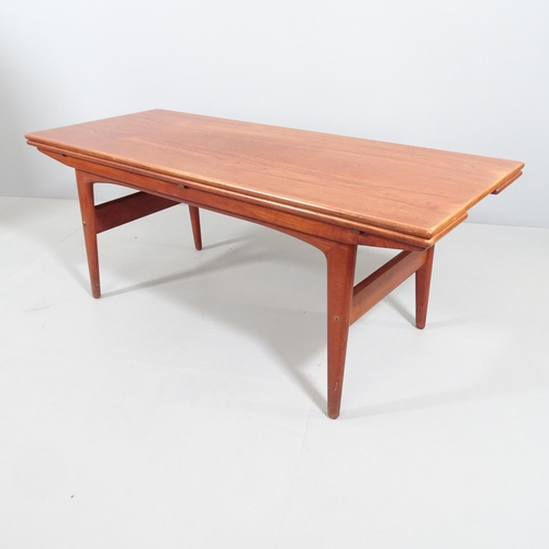 2037 - A mid-century Danish teak Copenhagen metamorphic coffee/dining table, with rise and fall mechanism a... 