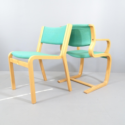 2041 - A pair of Danish bent ply cantilever armchairs by Rud Thygesen and Johnny Sorensen for Magnus Olesen... 