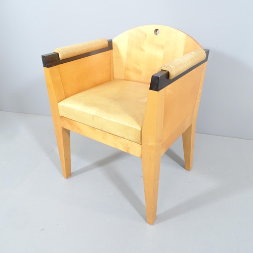 2003 - A post-modern maple and leather desk armchair in the manner of Michael Graves.