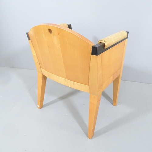 2003 - A post-modern maple and leather desk armchair in the manner of Michael Graves.