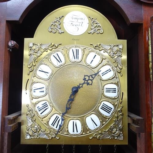 2157 - A modern mahogany cased longcase clock, with 11