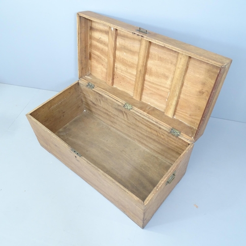 2167 - A Chinese camphorwood chest , with campaign style brass handles. 99x45x48cm.