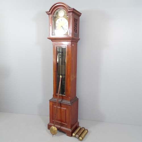 2179 - A late 20th century oak cased eight day longcase clock, with 10.5