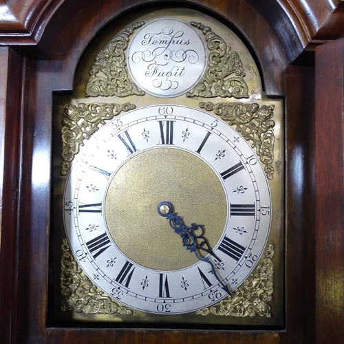 2179 - A late 20th century oak cased eight day longcase clock, with 10.5