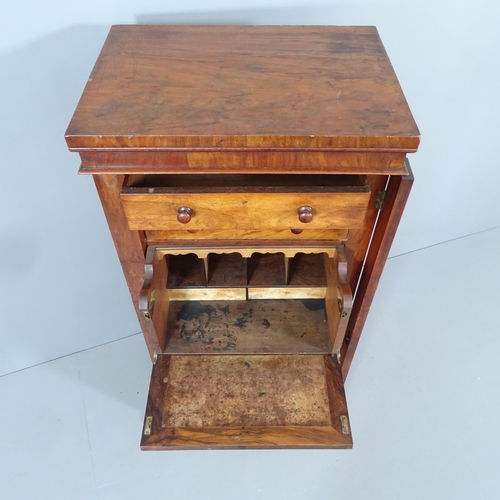 2181 - A 19th century mahogany Wellington secretaire chest, the secretaire having a fitted interior, betwee... 