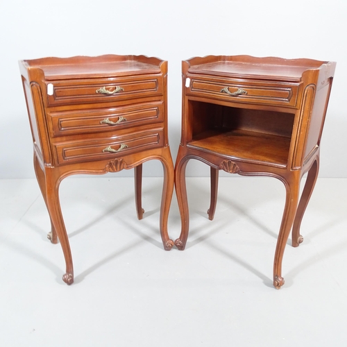 2201 - A pair of French oak bedside tables. 40x69x33cm.