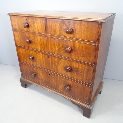 2500 - A 19th century mahogany chest of two short and three long drawers, realised on bracket feet. 113x110... 