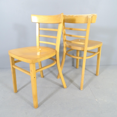 2522 - A modern light oak set of six bistro/dining chairs.