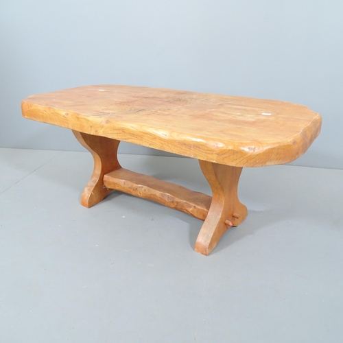 2239 - A modern hardwood rustic coffee table. 91x37x43cm.