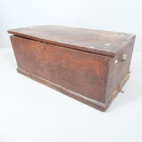 2246 - An antique elm blanket chest. 82x35x44cm.