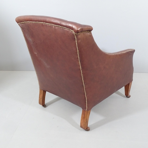 2252 - A Regency style studded leather upholstered lounge chair.