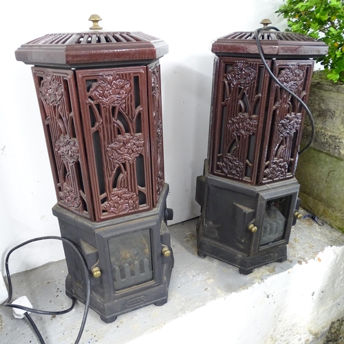 2608 - A pair of modern electric station heaters. Height 80cm.