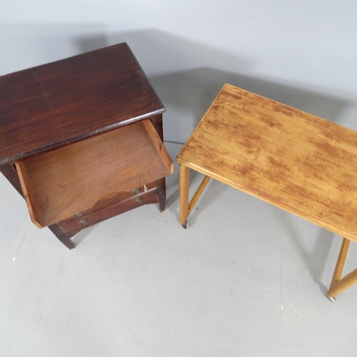 2684 - A mid-century Mcintosh fold-over occasional table, 74x60x40, and a six draw music chest. (2).