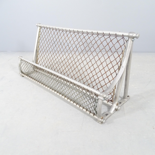 2685 - A mid-century chrome railway luggage rack. Length 92cm.