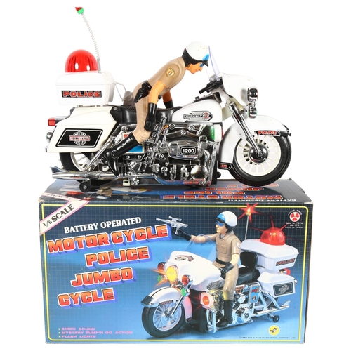 100 - A 1984 Son Ai Toys battery-operated motorcycle, Police Jumbo cycle, 1:6 scale, complete in original ... 