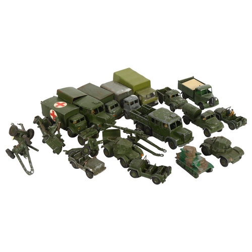 107 - DINKY - a quantity of various loose military related Dinky vehicles, including Dinky Supertoys model... 