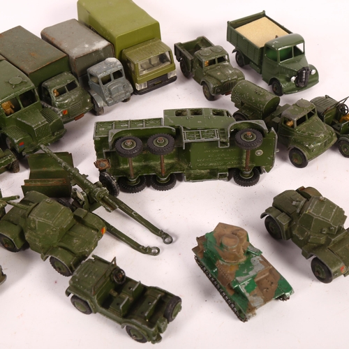 107 - DINKY - a quantity of various loose military related Dinky vehicles, including Dinky Supertoys model... 