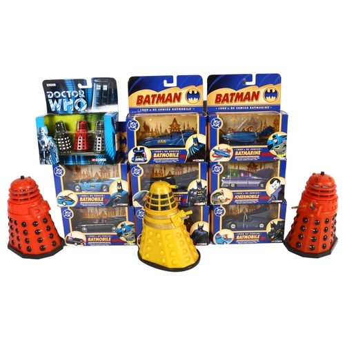 120 - DOCTOR WHO - 2 similar Vintage Tomy plastic toy Daleks, H16cm, and a yellow Marx Toys Vintage plasti... 