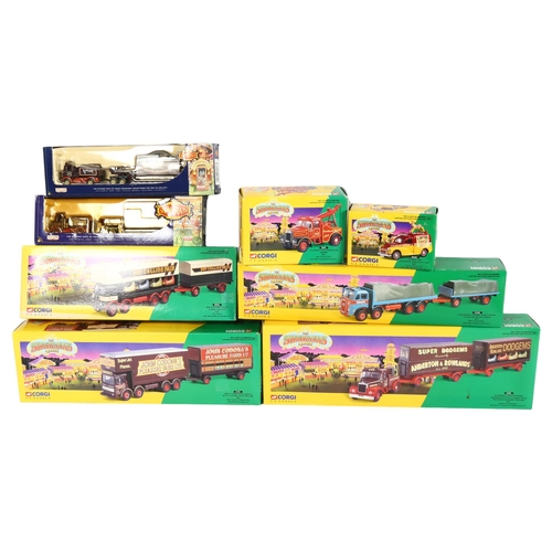 132 - CORGI CLASSICS - THE SHOWMANS RANGE - a quantity of boxed diecast vehicle sets, including set 21701 ... 