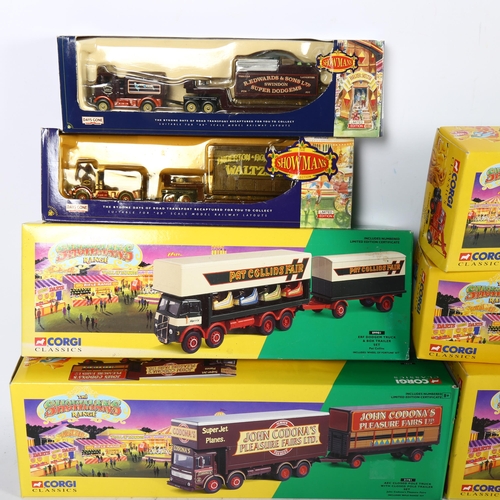 132 - CORGI CLASSICS - THE SHOWMANS RANGE - a quantity of boxed diecast vehicle sets, including set 21701 ... 