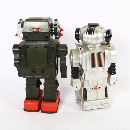 137 - A 1985 New Bright Company Magic Mike talking battery-operated robot, and a Vintage TV robot battery-... 