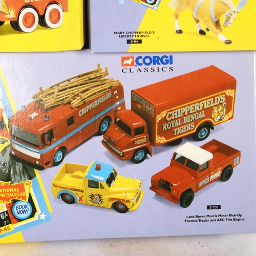 148 - CORGI CLASSICS - CHIPPERFIELDS CIRCUS - a group of 3 boxed diecast vehicles and associated sets, inc... 