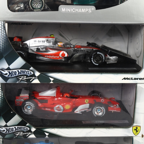 17 - HOT WHEELS/FORMULA ONE RACING - a group of 1:18 scale diecast vehicles, complete in original boxes o... 