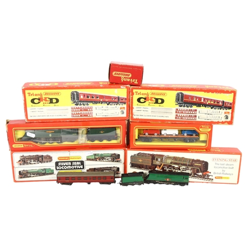 176 - TRI-ANG RAILWAYS - a group of boxed Tri-ang and Hornby Railway locomotives, carriages and other vehi... 