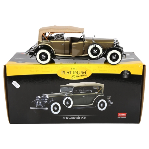 18 - SUNSTAR - The Platinum Collection, a 1:18 scale diecast model of a 1932 Lincoln KB, in original box