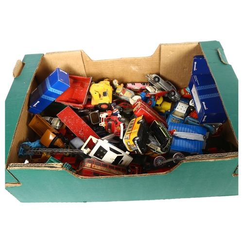 210 - A quantity of loose diecast vehicles and associated items, including a Corgi 1979 DC Comics Penguin ... 