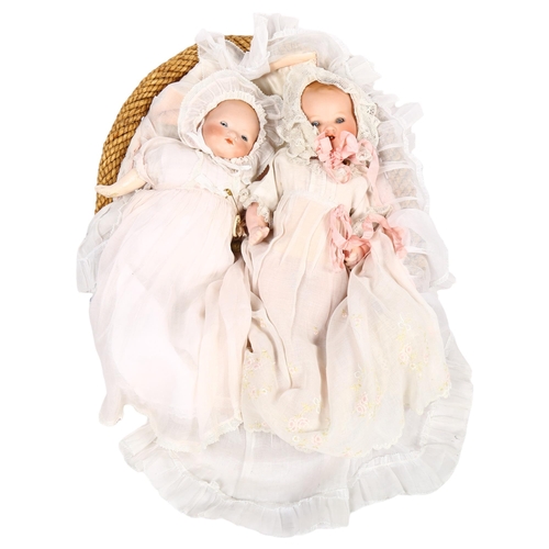 236 - ARMAND MARSEILLE - 2 similar Vintage dream baby dolls, by Armand Marseille of Germany, porcelain hea... 