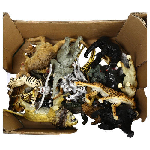 248 - A quantity of zoo related plastic animal figurines, including lions, tigers, chimpanzees, bears etc