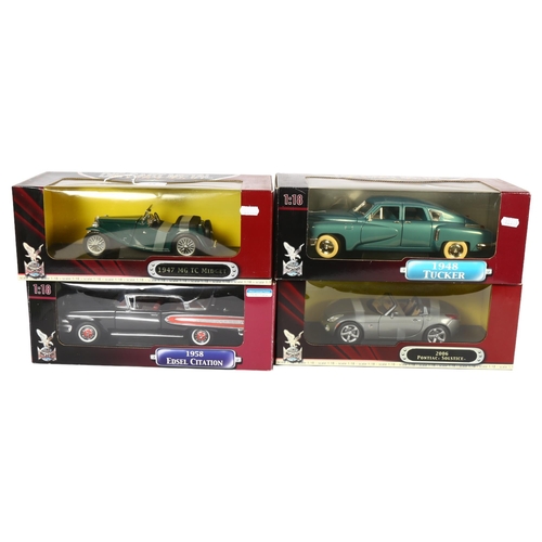 29 - ROAD SIGNATURE, DIECAST METAL COLLECTION, DELUXE EDITION - a group of 4 x 1:18 scale diecast vehicle... 