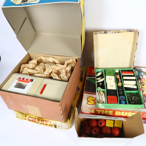 51 - A quantity of Vintage toys, including Kay London Pin Football, boxed, Denys Fishers On The Buses boa... 