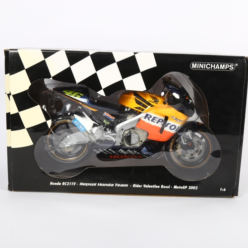6 - MINICHAMPS - a Honda RC211V, Repsol Honda Team, Rider Valentino Rossi, MotoGP 2002, 1:6 scale diecas... 