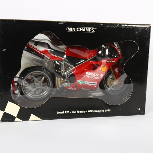 8 - MINICHAMPS - a Ducati 996, Carl Fogarty, World Superbike Champion 1999, 1:6 scale diecast model in o... 
