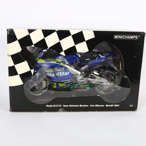 9 - MINICHAMPS - a Honda RC211B, Team Telefonica Movistar, Sete Gibernau, MotoGP 2003, 1:6 scale diecast... 