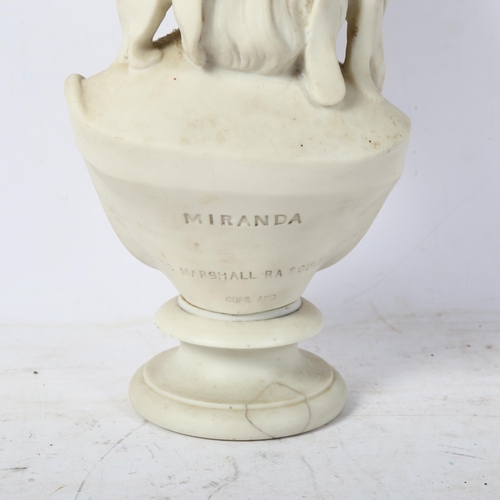 271 - A Copeland Parian Ware bust of Miranda, by W C Marshall RA, and impressed around the base Crystal Pa... 